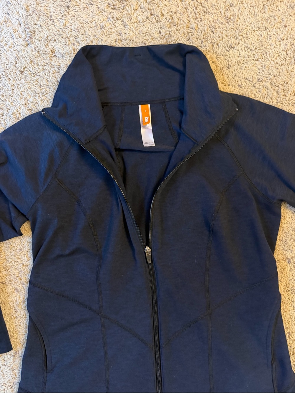 Lucy Space dye Navy Blue Zip-Up Jacket - Athletic Casual
